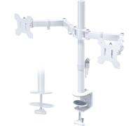 Nilox NXDMA02W Supporto Monitor 2 Bracci Bianco - Accessorio PC Alta Qualità
