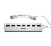 Nilox Hub USB NXHU7ALU2 – USB 2.0 480 Mbit/s – Gris
