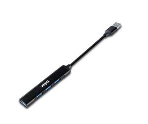 Nilox NXHUB401 Hub USB 3.0 Alimenté par 4 Ports, 3 USB 2.0, 1 USB 3.0, Multiprise USB en Aluminium, Design Minimaliste, pour Plusieurs Ports USB pour PC
