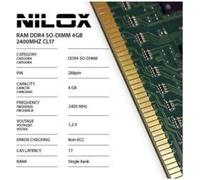 Nilox RAM DDR4 SO-DIMM 4GB 2400MHz pour ordinateur portable - Mémoire d'extension d'ordinateur