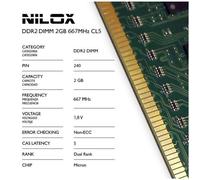 Nilox RAM Mémoire 2GB DDR2 667MHz 240-pin DIMM Green pour PC