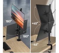 Nilox Supporto Monitor 2 Bracci Nero NXDMA01B - Accessorio PC per Doppio Schermo