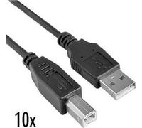 Nilox USB 2.0 A-B cable 1.8 m Black - Set 10 pieces - Accessoires informatiques