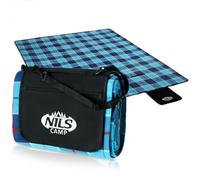 NILS CAMP Couverture de pique-nique Outdoor - Tapis de pique-nique pliable - dessous étanche et imperméable au sable - 250 x 200 cm - Grille bleue