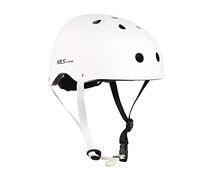 NILS Casque de Skate pour Enfant Adulte - Casque de vélo ventilé réglable - Casque de sécurité pour vélo BMX Skateboard Scooter (Blanc, L)