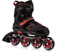 Nils Extreme Patins en ligne pour adultes et enfants- Roulements à billes ABEC9 - Patins à roulettes pour dames et messieurs - Taille réglable 31-34 - Noir Rouge - NA14174