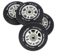 Nils Extreme PESPORT Roller Blade Roues avec Roulement ABEC9-4 - Lot de roues pour patins à roulettes d'intérieur et d'extérieur - 82A - 84x24 - Noir mat