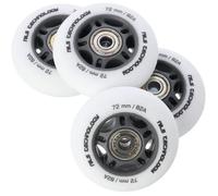 NILS Lot de 4 roulettes avec roulement à billes en PU ABEC 9 64-80 mm (blanc, 76 mm)