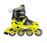 NILS Extreme Rocko Rollers en Ligne pour Adolescents et Adultes, Jaune Fluo, Noir, Taille réglable, Coque en polypropylène de qualité supérieure