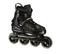 Nils Extreme Rollers en Ligne ABEC7 - pour Homme et Femme - Taille réglable - Noir/doré - Taille 43-45