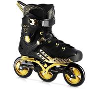 Nils Extreme Rollers pour homme et femme - Rollers en ligne - Roulements ABEC9 - Roulettes adultes - Roues 85A - Rollers 36 - Noir et or - NA20006