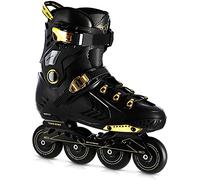 Nils Extreme Rollers pour hommes et femmes - Rollers en ligne - Roulement à billes ABEC9 - Rollers adultes - Roues 85A - Rollerskates 41 - Noir et Or - NA20002