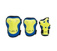 Nils Extreme Schoner Set - 3in1 Set genouillères coudières coussinets de poignet pour enfants adultes - Bleu et jaune - L - H716