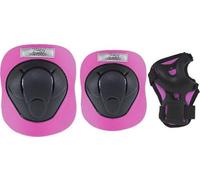 Nils Extreme Schoner Set - 3in1 Set genouillères coudières rembourrage poignet pour enfants adultes - noir et rose - XS - H210