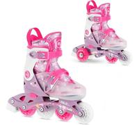 NILS FLIPZY (S (31-34)) - Patins à roulettes 2 en 1 - Réglables pour enfants et filles - Rollers en ligne - Rose - Tailles : 27-30/31-34
