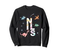 Nils - Nom de garçon Cool avec des Dinosaures colorés Sweatshirt