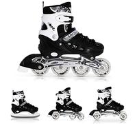 Nils Patins à glace 4 en 1 réglables - Pour le hockey - Pour filles et garçons et femmes - NH10905 - Noir, L (39-42)