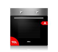 Nilson Four Électrique Inox NH4700EX. Capacité 70 Litres, Puissance 2100 W, Grill, 4 Programmes, Intérieur Émaillé, Minuterie, Nettoyage Facile, Classe Énergétique A