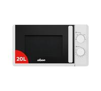 Nilson Micro onde Basique 20 Litres Pose Libre, Blanc NMWC2700. 700W, 5 Programmes, Contrôle Manuel, Mode Décongélation, Intérieur Céramique, Facile à Nettoyer, Minuterie 35min