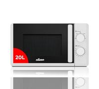 Nilson Micro-ondes 20 Litres Basique Pose Libre, Blanc NMW2700. 700W, 5 Programmes, Commande Manuelle, Mode Décongélation, Cavité Émaillée, Nettoyage Facile, Minuterie 35min