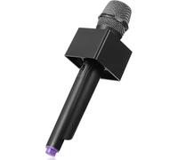 Niltracy 1 microphone de simulation en plastique : faux microphone avec station de drapeau cube carré pour faire semblant de jouer un costume de scène amusant 26,9 cm
