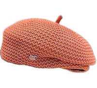 Niltracy Béret polyvalent pour femme - Petit printemps et été - En soie de lait - Respirant - Chapeau de peintre plissé en forme de citrouille, Orange, Taille unique