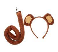 Niltracy Ensemble d'accessoires de serre-tête de singe, décoration animale et queue détachable avec style clip, idéal pour les performances et les déguisements des enfants, ensemble d'accessoires de