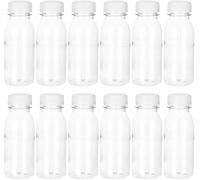 Niltracy Lot de 12 Bouteilles de Lait Vides de 200 ml, Transparentes à Remplir, en Plastique, Résistantes à la Fuite, pour Activités Sportives et Stockage de Liquides Divers
