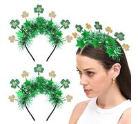 Niltracy Lot de 2 bandeaux pour la Saint-Patrick - Trèfle à paillettes - Pour fête irlandaise - Carnaval, vacances, cosplay, Saint Patrick - Vert