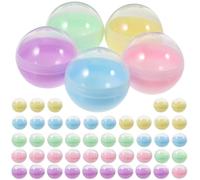 Niltracy Lot de 50 coquilles transparentes de couleur macaron, 5,1 cm, capsules rondes en polypropylène, petits récipients en plastique pour fêtes de Pâques sur le thème (couleur aléatoire)