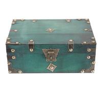 Niltracy Organisateur de bijoux en bois antique, style européen vintage avec accent vert émeraude et petite serrure siècle, parfait pour la décoration de la maison et le rangement de bijoux, boîte à