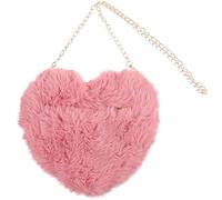 Niltracy Sac à bandoulière en peluche avec chaîne en forme de cœur, design élégant et mignon avec couleur rouge en caoutchouc, idéal pour un usage quotidien, le shopping et les sorties décontractées