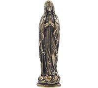 Niltracy Statue de Vierge Maria en laiton - Sculpture miniature de catholicisme - Décoration classique pour bureau - Mini support de Vierge en Laton