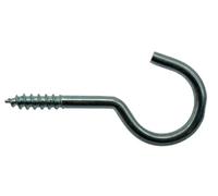 NIMA PARTS Lot de 20 vis à crochet rondes en acier galvanisé pour bois - 3,5 x 40 mm - Crochets de plafond - Crochets de fixation avec filetage à bois - Crochet à visser - Crochet rotatif - Crochet