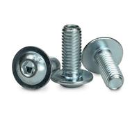 NIMA PARTS Lot de 25 vis à tête bombée avec bride et six pans creux, galvanisées et inoxydables, Vis à tête plate, vis à tête plate, vis à tête ronde (M8 x 40)