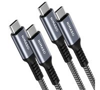 NIMASO Câble USB C vers USB C[2M+2M/Lot de 2],Câble USB Type C 60W 3A Charge Rapide Nylon Tressé pour GalaxyS21 Ultra S20 S10 S9 A70 Note10, Huawei,Google Pixel 3a 4XL,iPad Pro 2021 2018,MacBook Pro