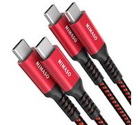 NIMASO Câble USB C vers USB C[2M+2M/Lot de 2],Câble USB Type C 60W 3A Charge Rapide Nylon Tressé pour Galaxy S21 Ultra S20 S10 S9 A70 Note10, Huawei,Google Pixel 3a,iPad Pro 2021 2018,MacBook Pro