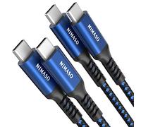 NIMASO Câble USB C vers USB C[2M+2M/Lot de 2],Câble USB Type C 60W 3A Charge Rapide Nylon Tressé pour GalaxyS21 Ultra S20 S10 S9 A70 Note10, Huawei,Google Pixel 3a 4XL,iPad Pro 2021 2018,MacBook Pro