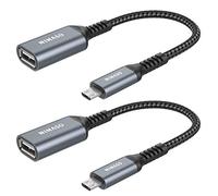 NIMASO OTG Adaptateur Micro USB vers USB 2.0【Lot de 2】 Câble OTG Micro USB pour Samsung Galaxy A10 S7 S6 Edge S5 J3 J4 J5 J6 J7 J8 Galaxy Tab A E S2, Huawei P Smart 2019 Y5 Y6, Honor 8X, Wiko etc.