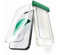 NIMASO Protection d'écran pour iPhone 17 Pro Max, couverture complète de 6,9", sans bulles, sans poussière, bords incurvés 3D, verre trempé de dureté 9H, de qualité militaire, incassable, avec rouleau