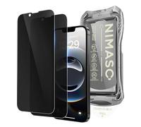 NIMASO Protection écran pour 16e/14/13/13Pro, lot de 2 protections d'écran en verre trempé de confidentialité, anti-espionnage 28°, dépoussiérage automatique, installation instantanée (6,1 pouces)