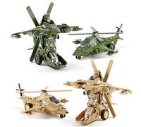 NimblusToy Robot de Hélicoptère Jouets, Hélicoptère de Inertielle de Transformation de Collision, 2 Pcs Mini Robots Jouets, Meilleur Cadeau d'anniversaire de Noël pour Enfants