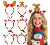 NimblusToy Serre Tete Noel, Tête de Noël pour Enfants Adultes Serre Tete Renne Noël Serres Tete Noel Enfant Certette Noel, Décorations de Fête 6pcs -A