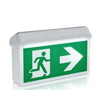 Nimblyne Lampe de secours : lampe LED de secours avec 6 pictogrammes de sortie de secours et câble étanche, lumière continue double face avec batterie de secours 3H, sortie de secours EXIT