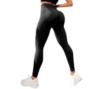 Nimedala 3D Compression Leggings Women, Anti Cellulite Leggings, Resistance Band Bum Scrunch Legging, High Waisted Design (XL,Black)