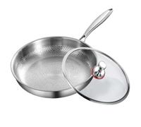 Nimedala Titanium Pan - Titanium Hammered Pan Pro, Non-Stick, Work on Gas, Electric, Induction & Ceramic (26cm,with Lid)