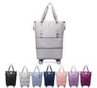 Nimedala Valise Cabine à roulettes, Grande capacité, Compatible avec Les Avions (Gray)