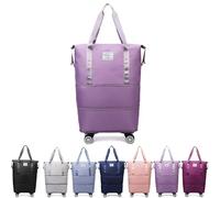 Nimedala Valise Cabine à roulettes, Grande capacité, Compatible avec Les Avions (Purple)