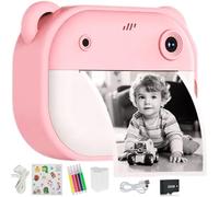 NimNik Appareil photo à impression instantanée pour enfants, cadeaux d'anniversaire pour filles de 5, 6, 7, 8, 9 ans, appareil photo numérique pour enfants avec carte de 32 Go, vidéo HD 1080p