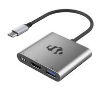 Nimo Adaptateur 3 en 1 USB C vers HDMI, convertisseur de hub de type C vers sortie HDMI 4K, port USB 3.0 100 W, port de charge rapide PD, multiport AV numérique USB-C pour ordinateur portable